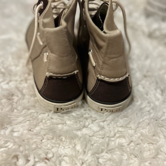polo Ralph Lauren Chukka Hi Top Polo tan Canvas Sneakers  9.5D